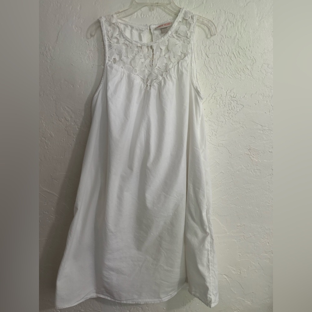 Knox Rose White Lace Yoke‎ Dress Small